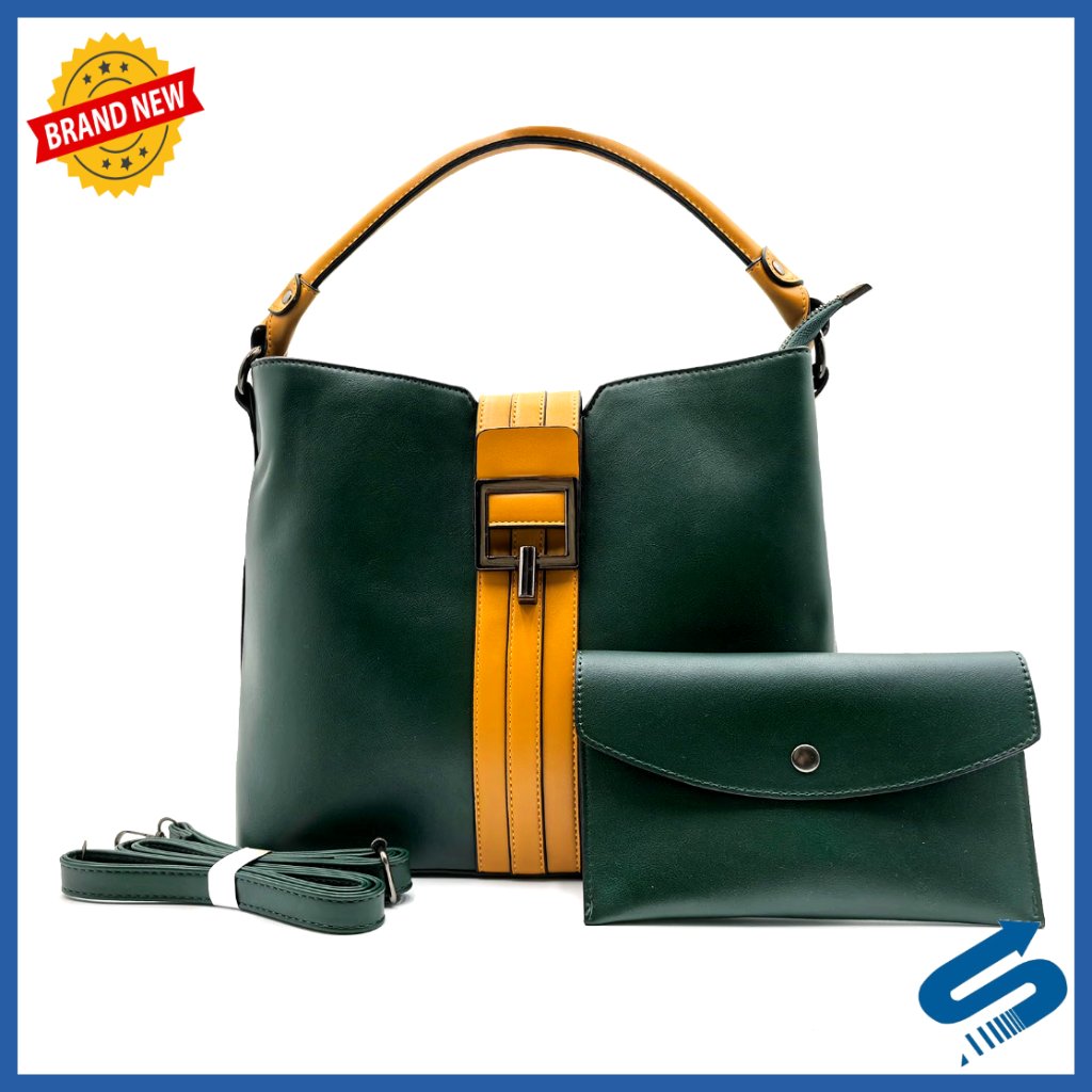 Trapezoid Tote Bag With Envelope Clutch Structured Elegant Versatile Shoulder